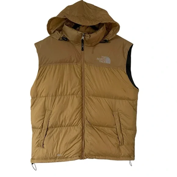 The North Face Nuptse Tan Puffer Jacket Insulated Hooded Man Size XL